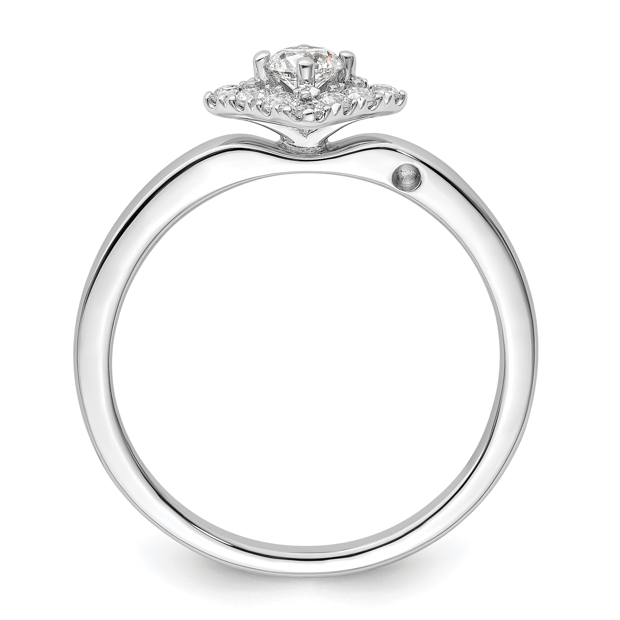 14K White Gold Lab Grown Dia Two Promises Halo Complete Eng Ring