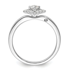 14K White Gold Lab Grown Dia Two Promises Halo Complete Eng Ring