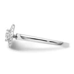 14K White Gold Lab Grown Dia Two Promises Halo Complete Eng Ring