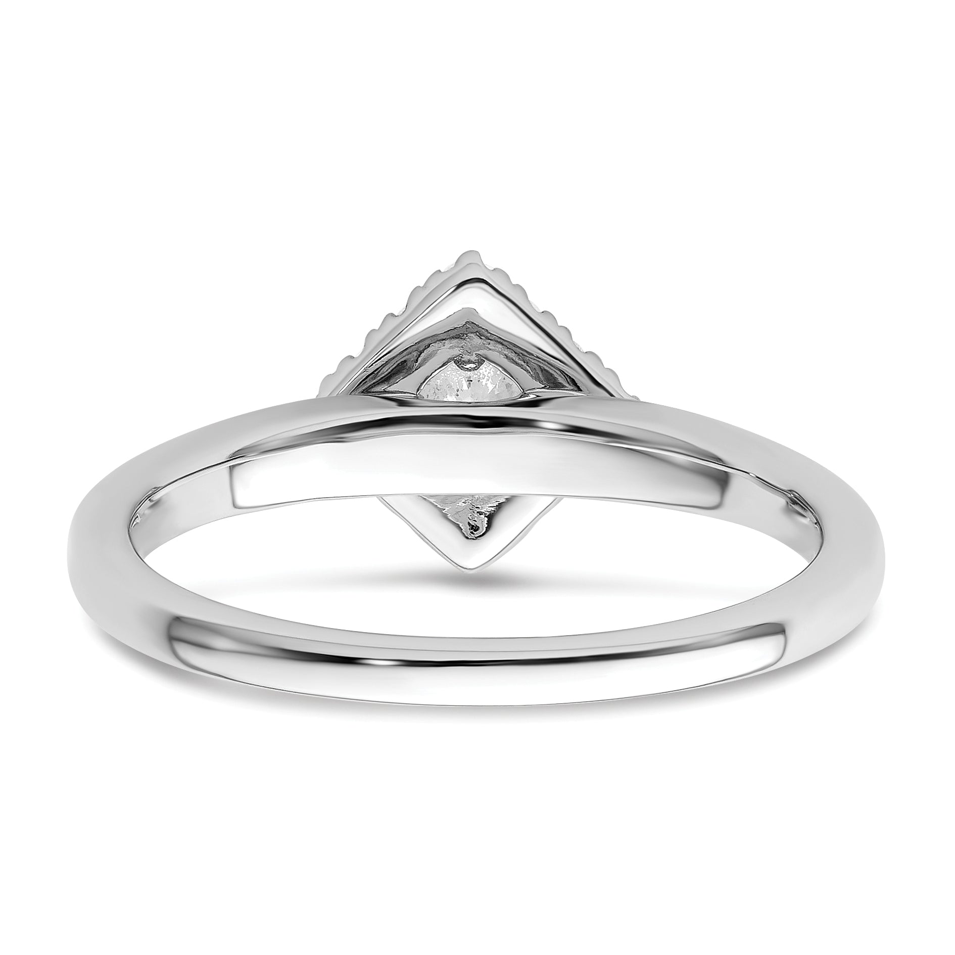 14K White Gold Lab Grown Dia Two Promises Halo Complete Eng Ring
