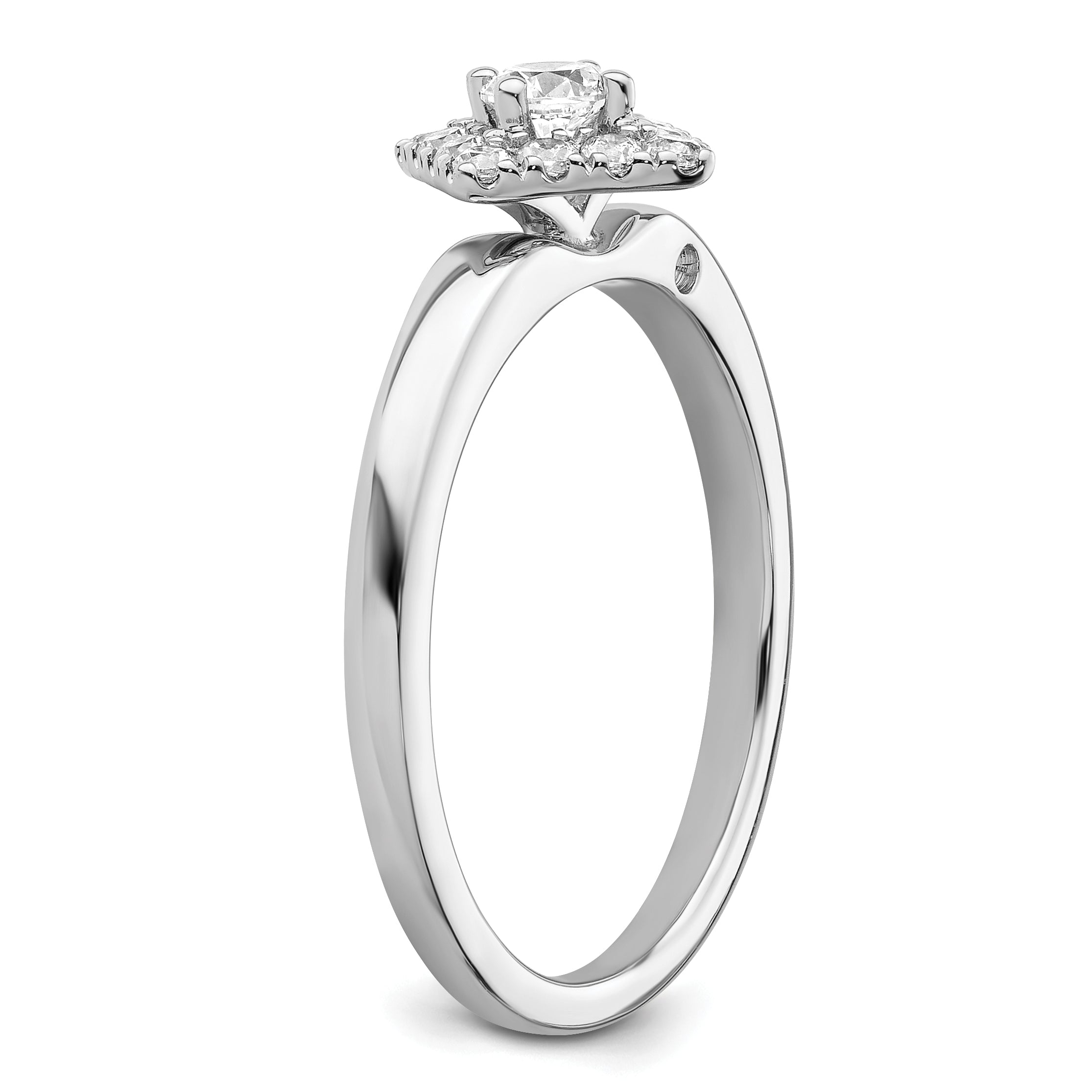 14K White Gold Lab Grown Dia Two Promises Halo Complete Eng Ring