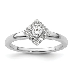 14K White Gold Lab Grown Dia Two Promises Halo Complete Eng Ring