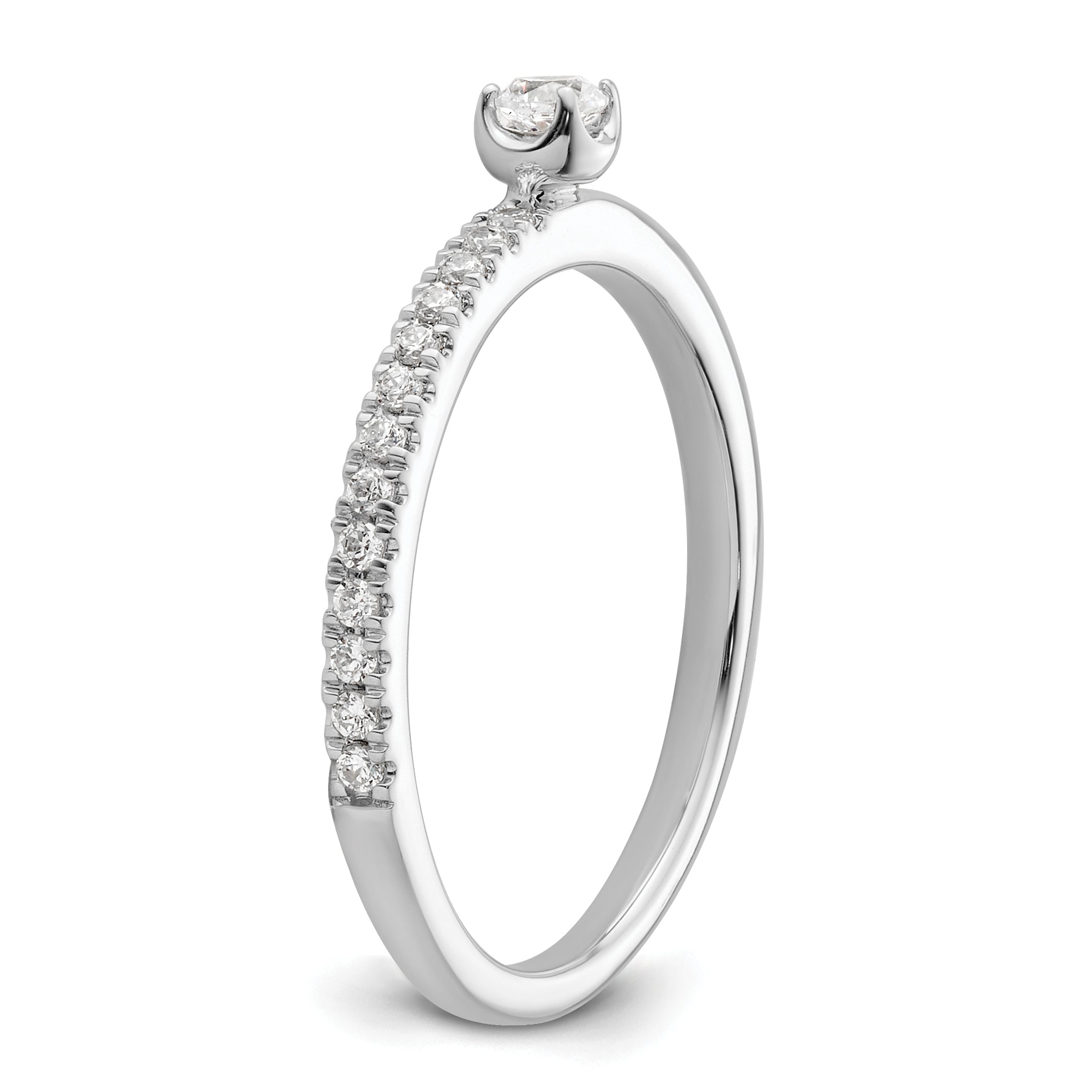 14K White Gold Lab Grown Dia Two Promises Comp Promise/Band Ring