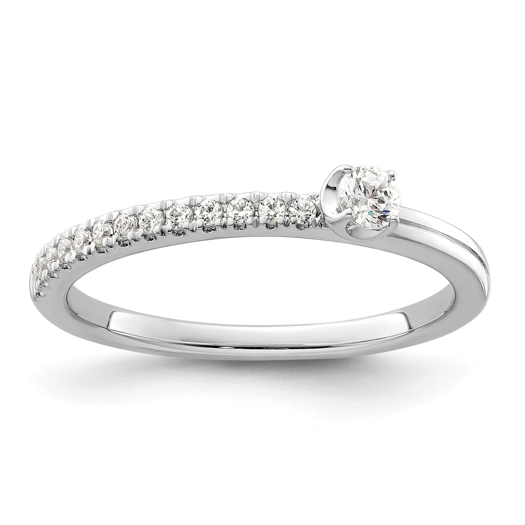 14K White Gold Lab Grown Dia Two Promises Comp Promise/Band Ring