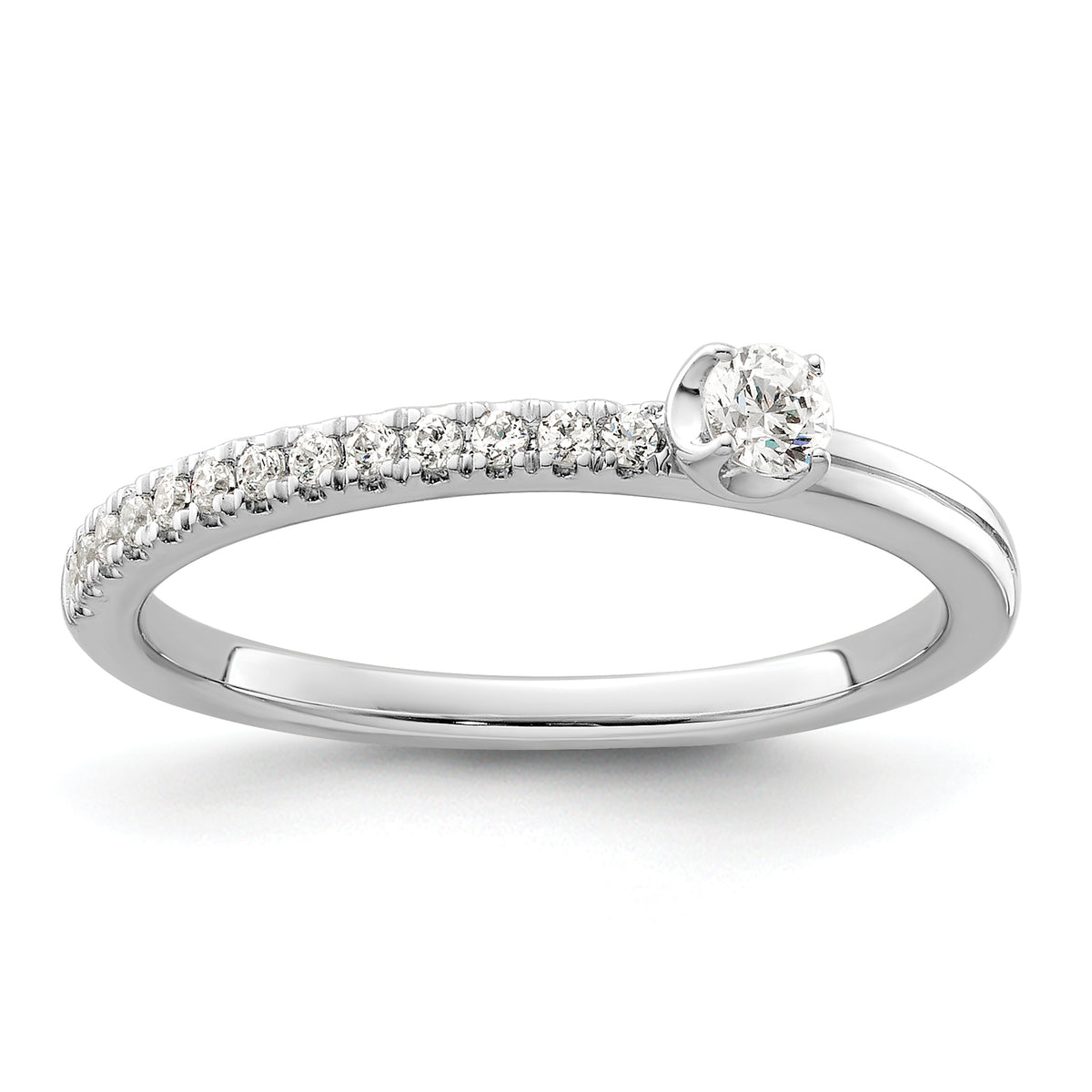14K White Gold Lab Grown Dia Two Promises Comp Promise/Band Ring