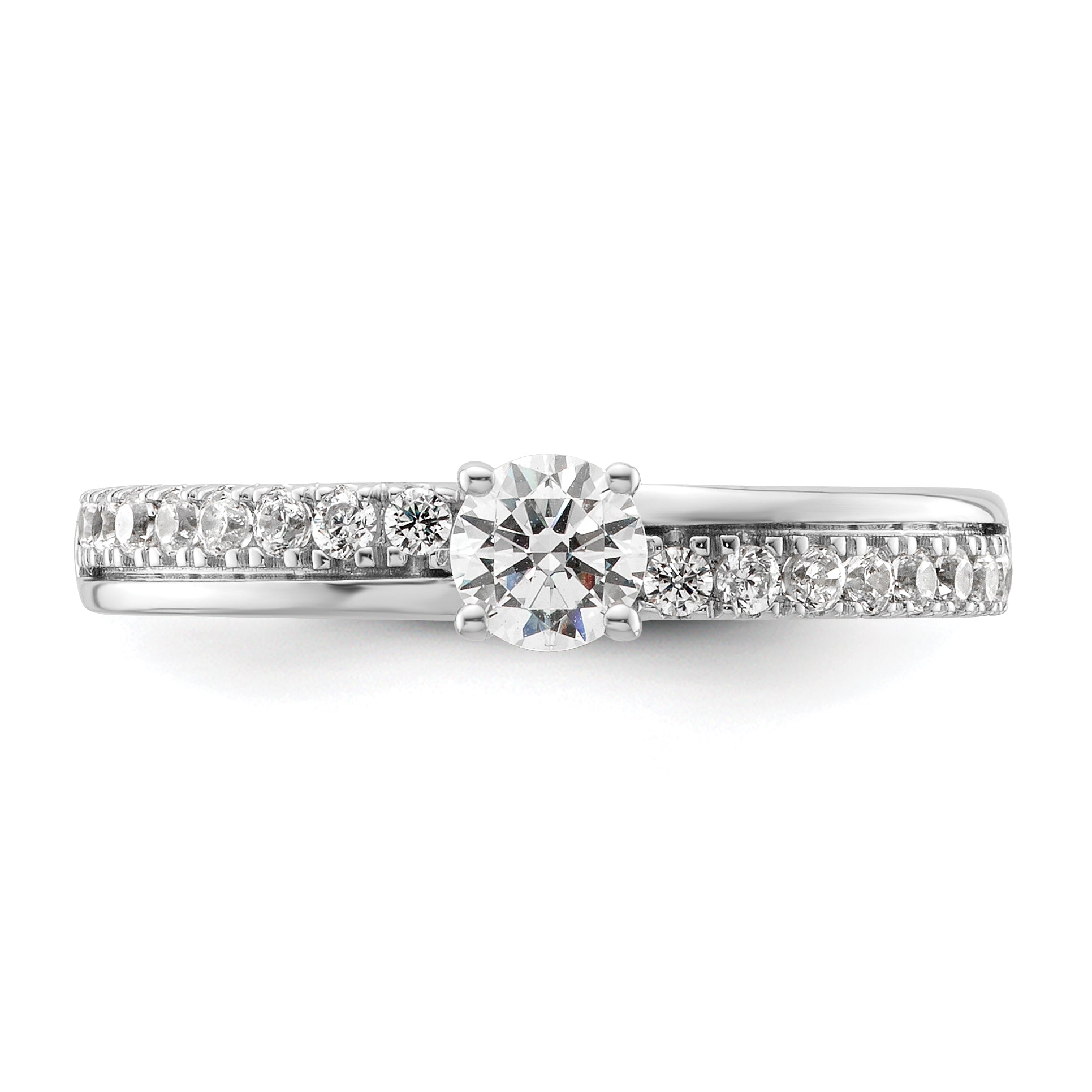 14K White Gold Lab Grown Dia Two Promises Complete Eng Ring