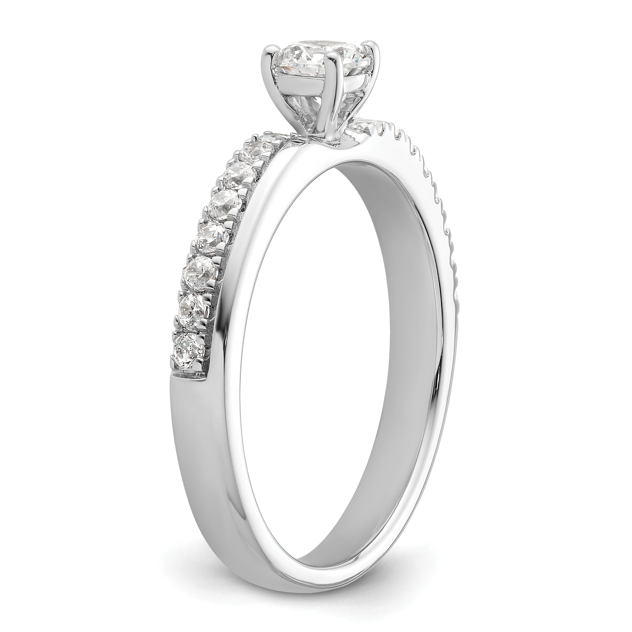 14K White Gold Lab Grown Dia Two Promises Complete Eng Ring