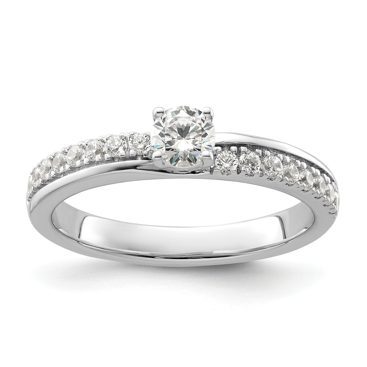 14K White Gold Lab Grown Dia Two Promises Complete Eng Ring