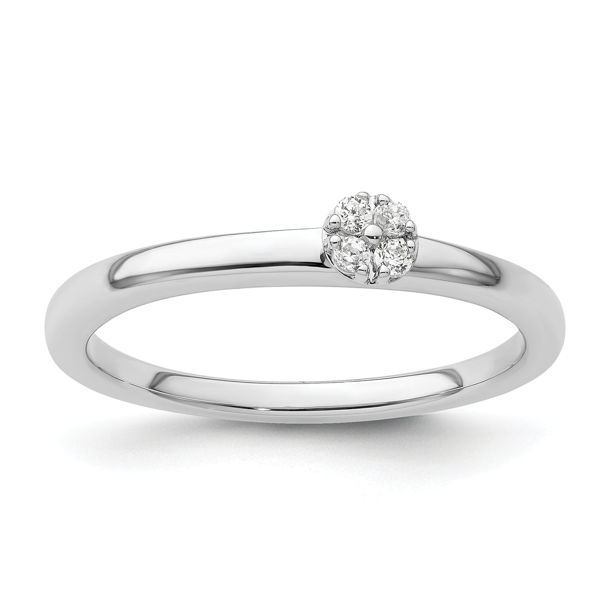 14K White Gold Lab Grown Dia Two Promises Comp Promise/Band Ring