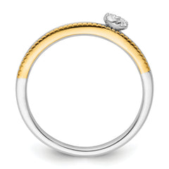 14K Two-Tone Lab Grown Diamond Two Promises Comp Promise/Band Ring