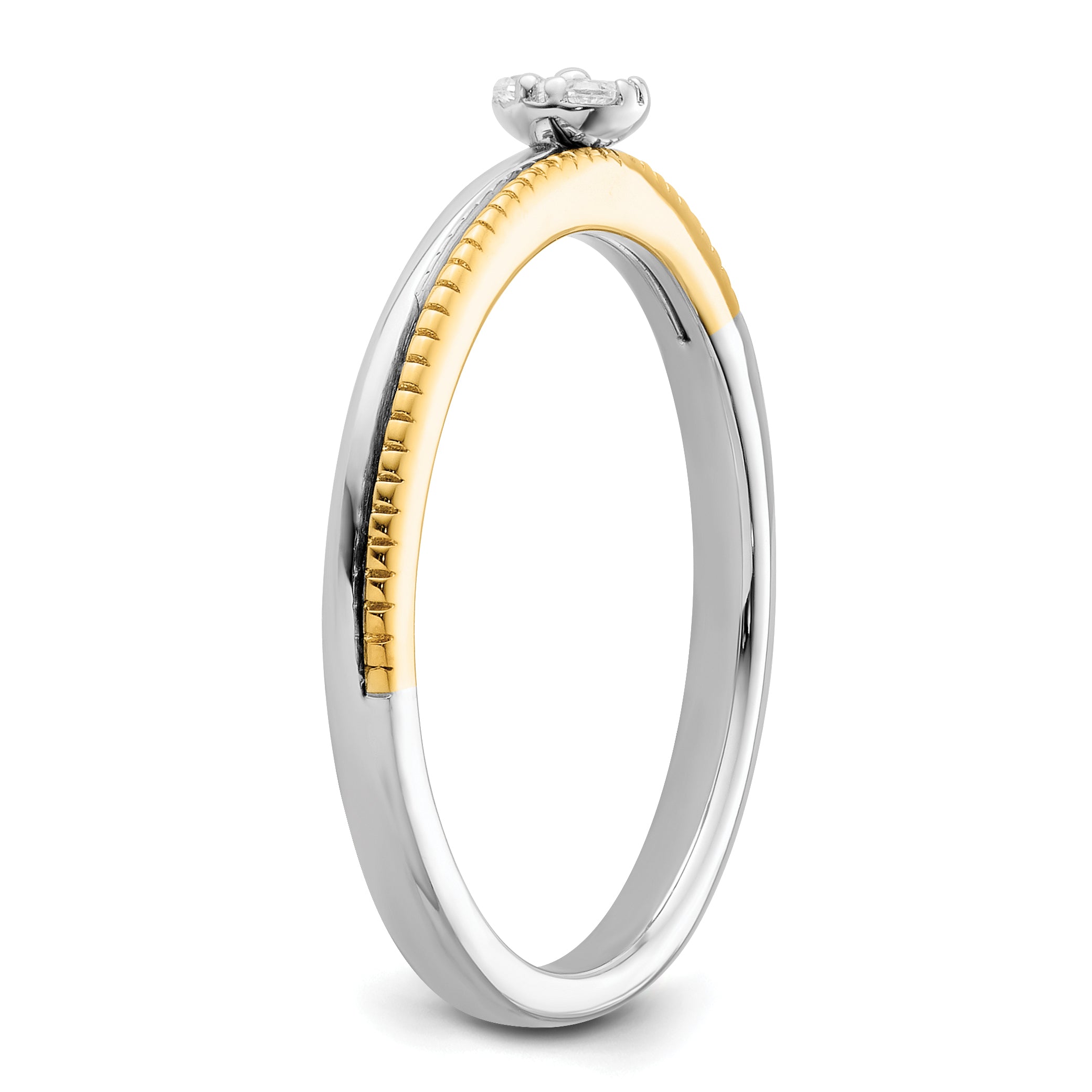 14K Two-Tone Lab Grown Diamond Two Promises Comp Promise/Band Ring