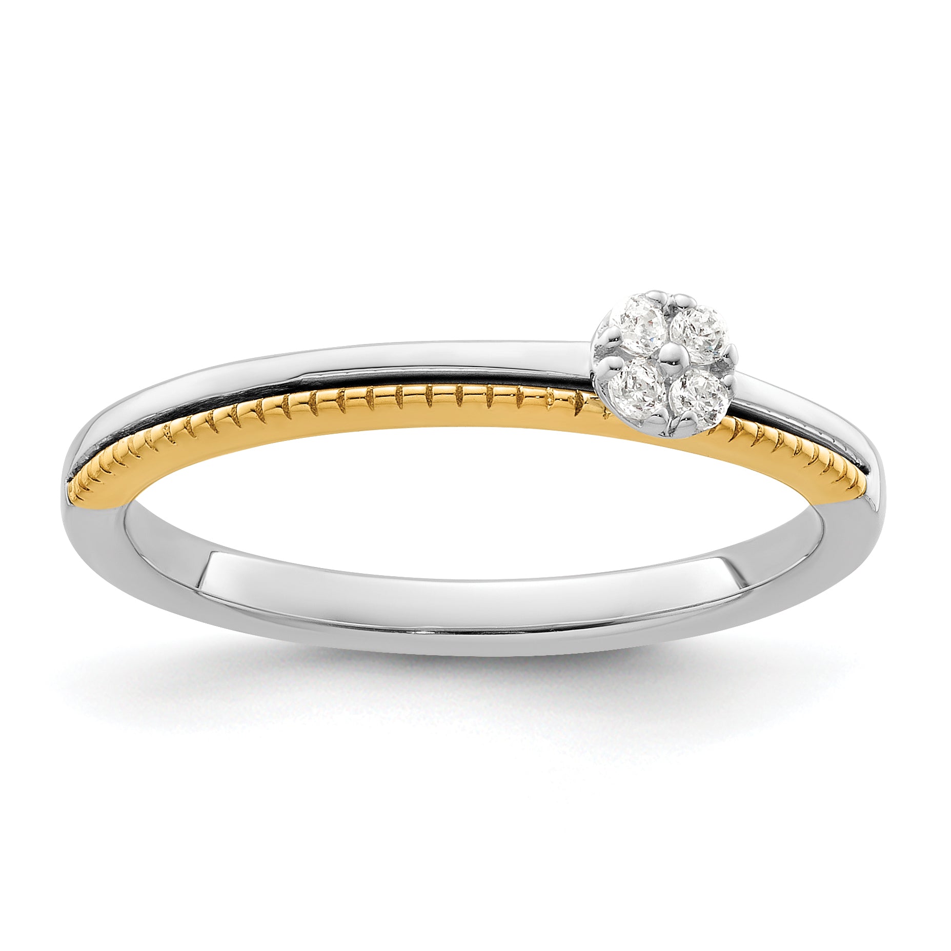 14K Two-Tone Lab Grown Diamond Two Promises Comp Promise/Band Ring