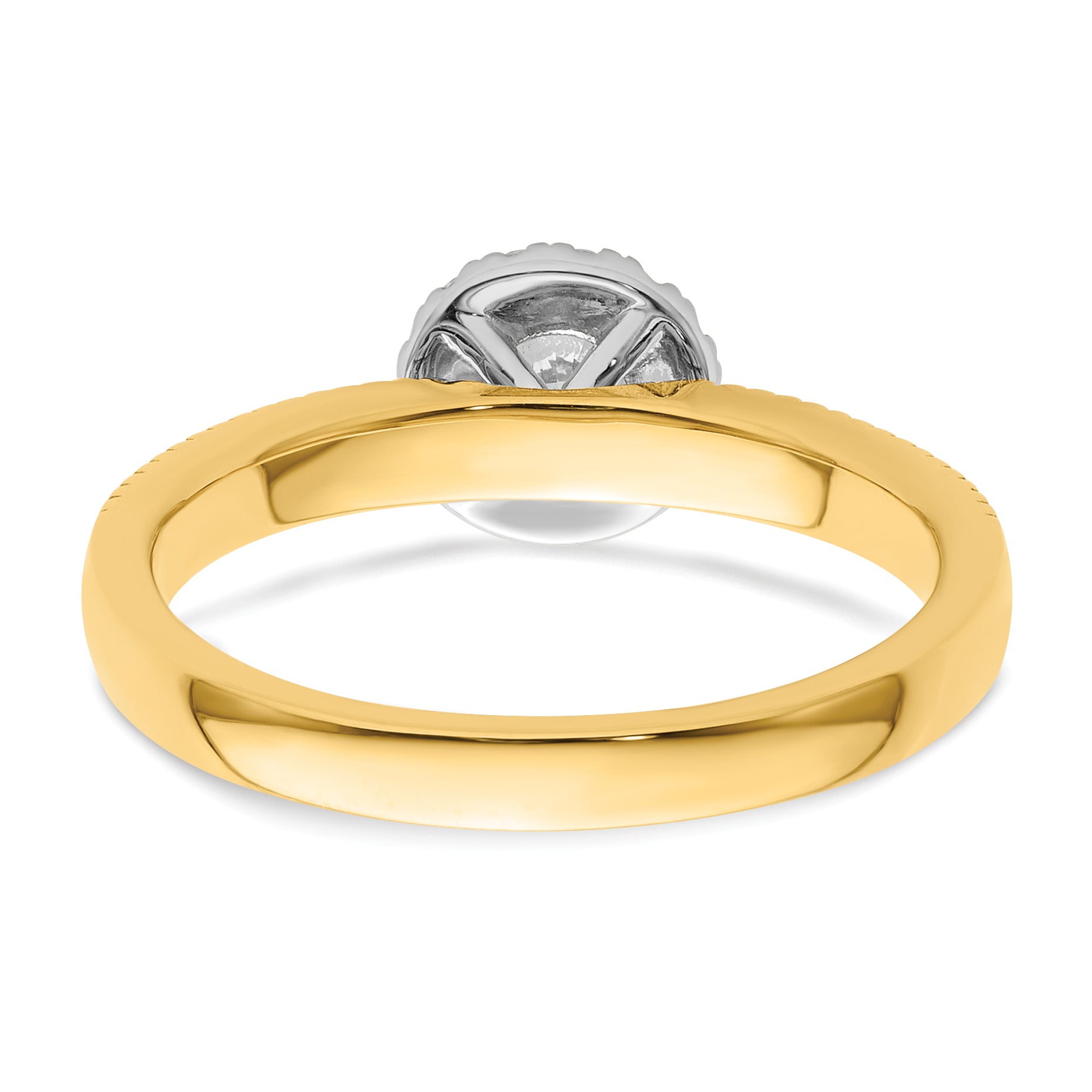 14K Two-Tone Lab Grown Dia Two Promises Halo Complete Engagement Ring