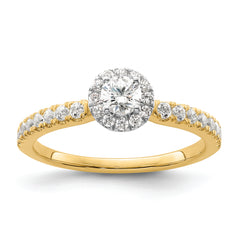 Two Promises 14k Two-tone Diamond Round Halo Complete Engagement Ring