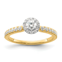 14K Two-Tone Lab Grown Dia Two Promises Halo Complete Eng Ring