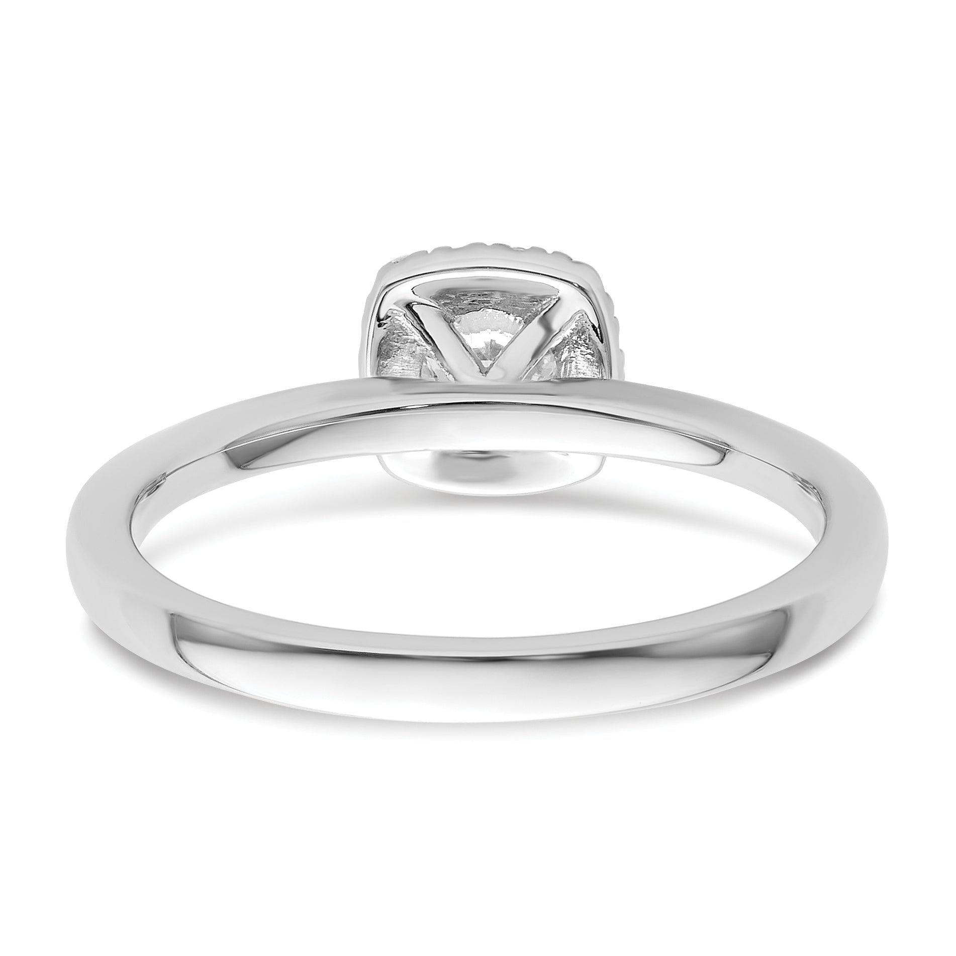 14K White Gold Lab Grown Dia Two Promises Halo Complete Eng Ring