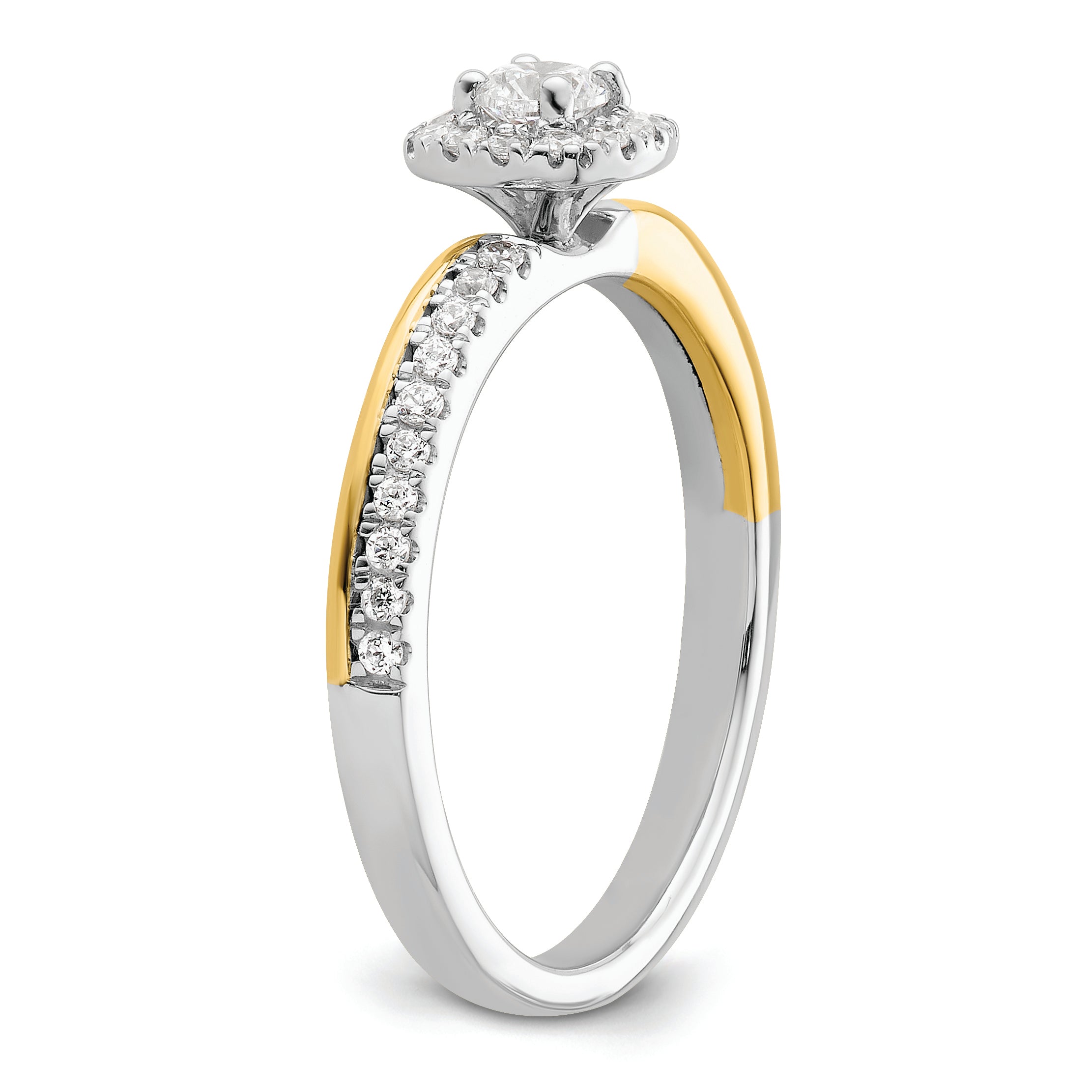 Two Promises 14k Two-tone Diamond Round Halo Complete Engagement Ring