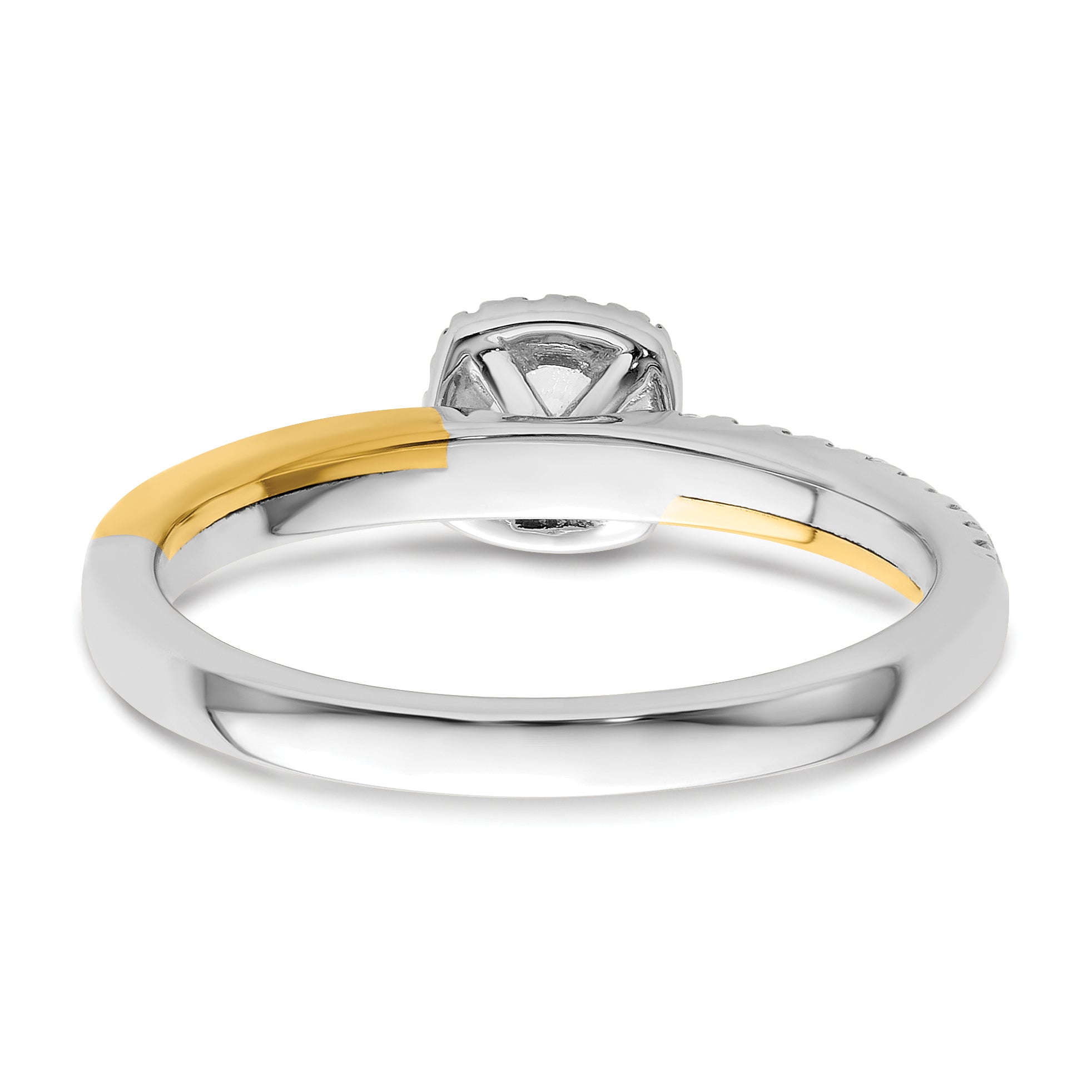 14K Two-Tone Lab Grown Dia Two Promises Halo Complete Eng Ring