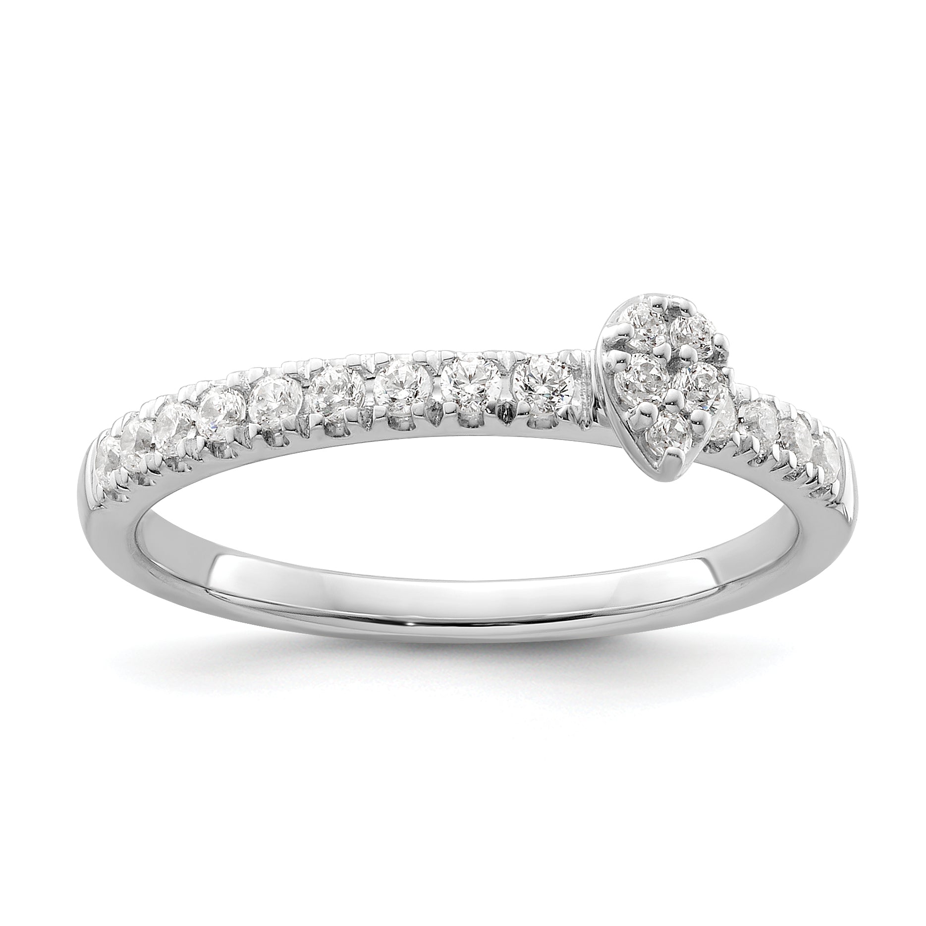 14K White Gold Lab Grown Dia Two Promises Comp Promise/Band Ring