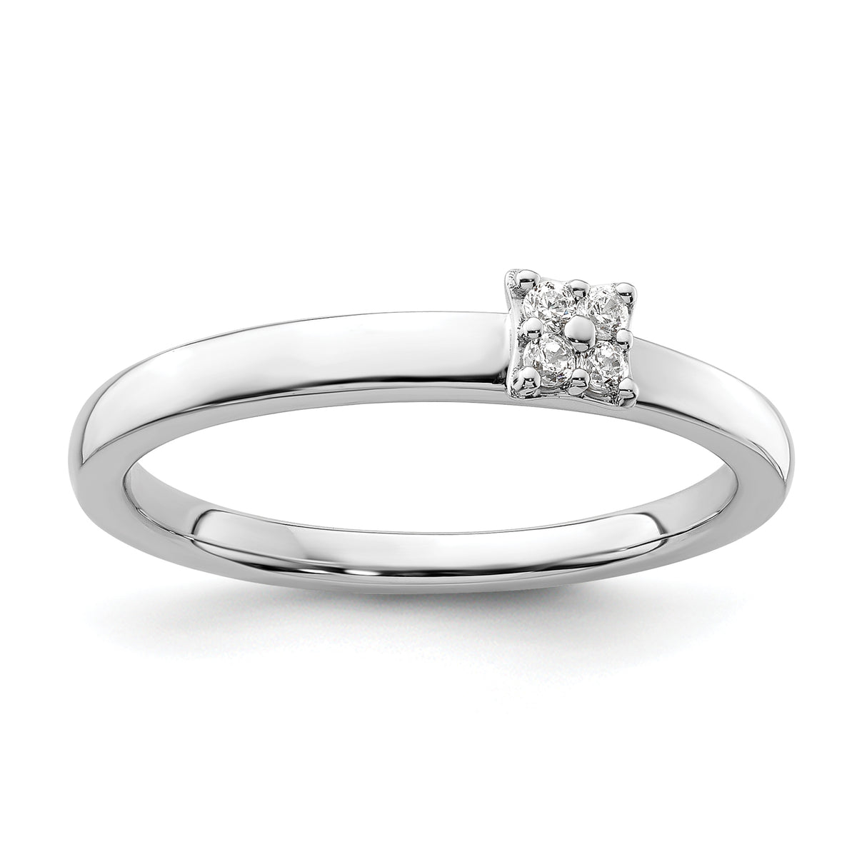 14K White Gold Lab Grown Dia Two Promises Comp Promise/Band Ring