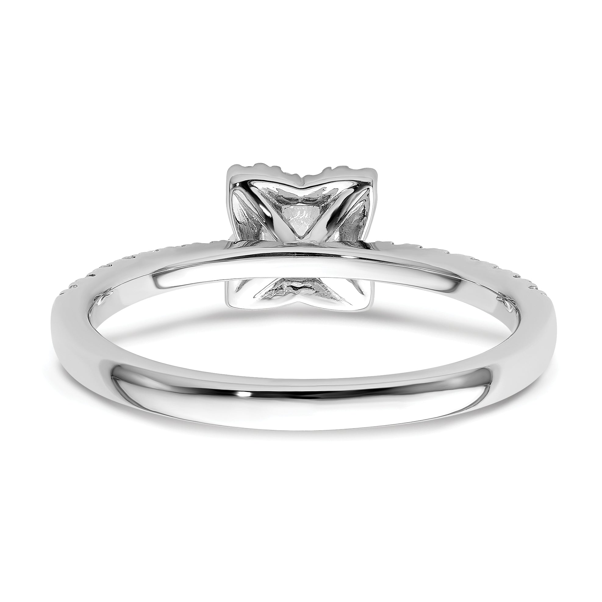 14K White Gold Lab Grown Dia Two Promises Halo Complete Eng Ring