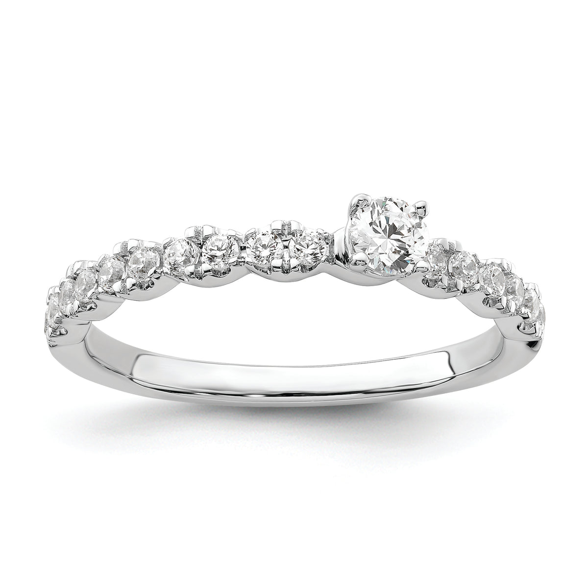 Two Promises 14k White Gold Diamond Complete Promise or Band Ring