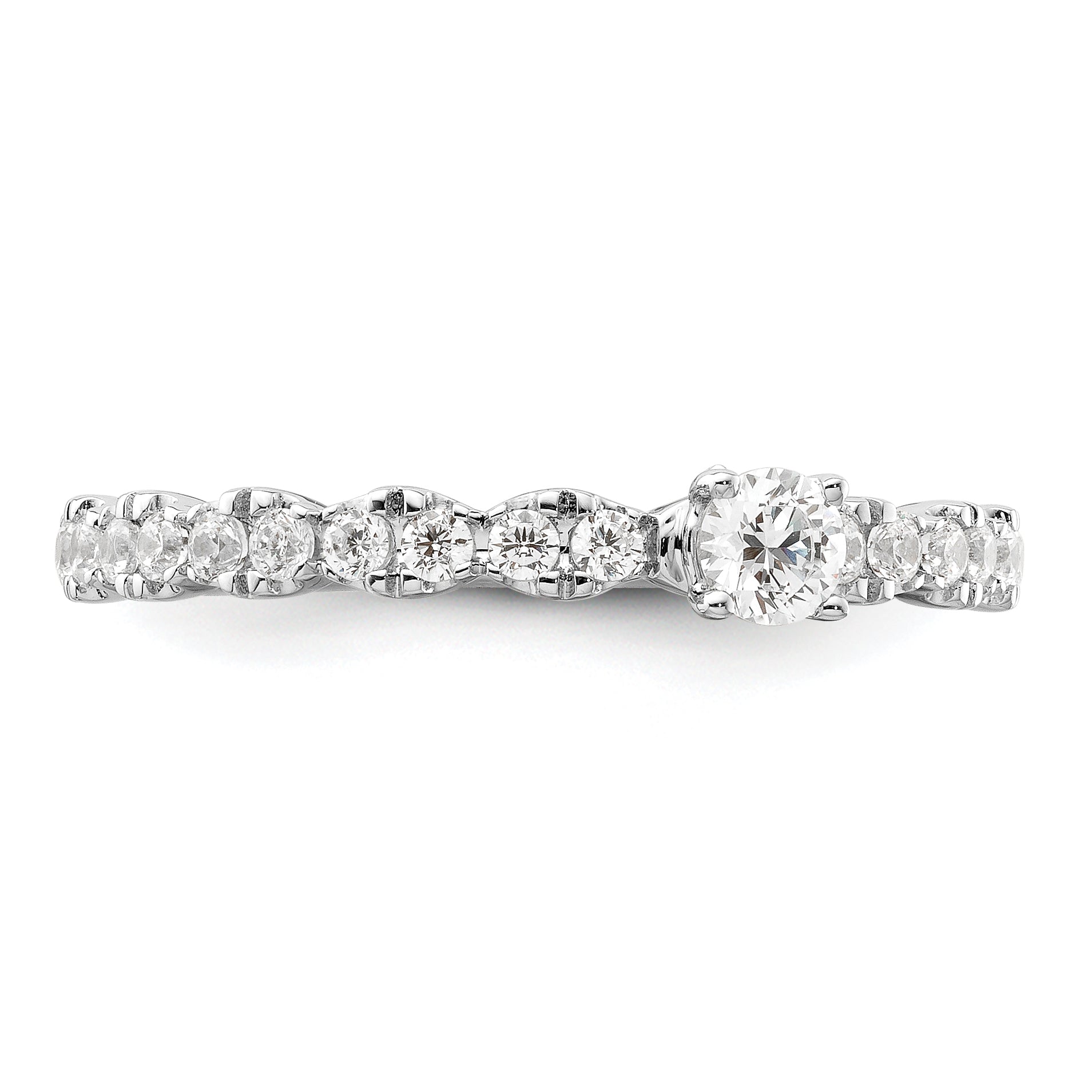 14K White Gold Lab Grown Dia Two Promises Comp Promise/Band Ring