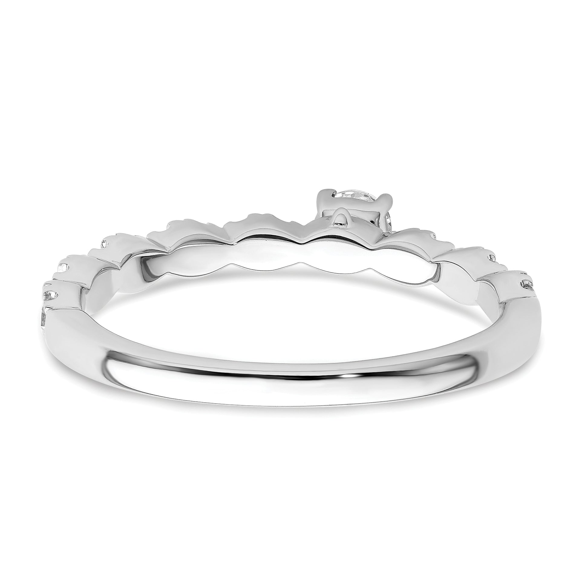 14K White Gold Lab Grown Dia Two Promises Comp Promise/Band Ring