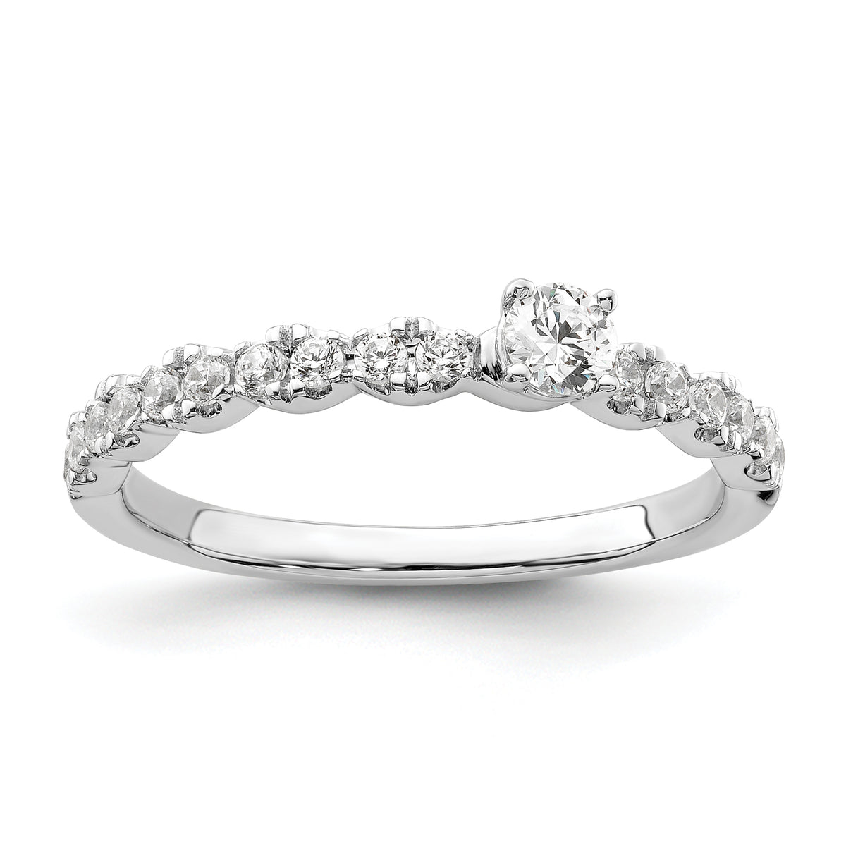 14K White Gold Lab Grown Dia Two Promises Comp Promise/Band Ring