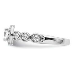 14K White Gold Lab Grown Diamond Halo Complete Engagement Ring