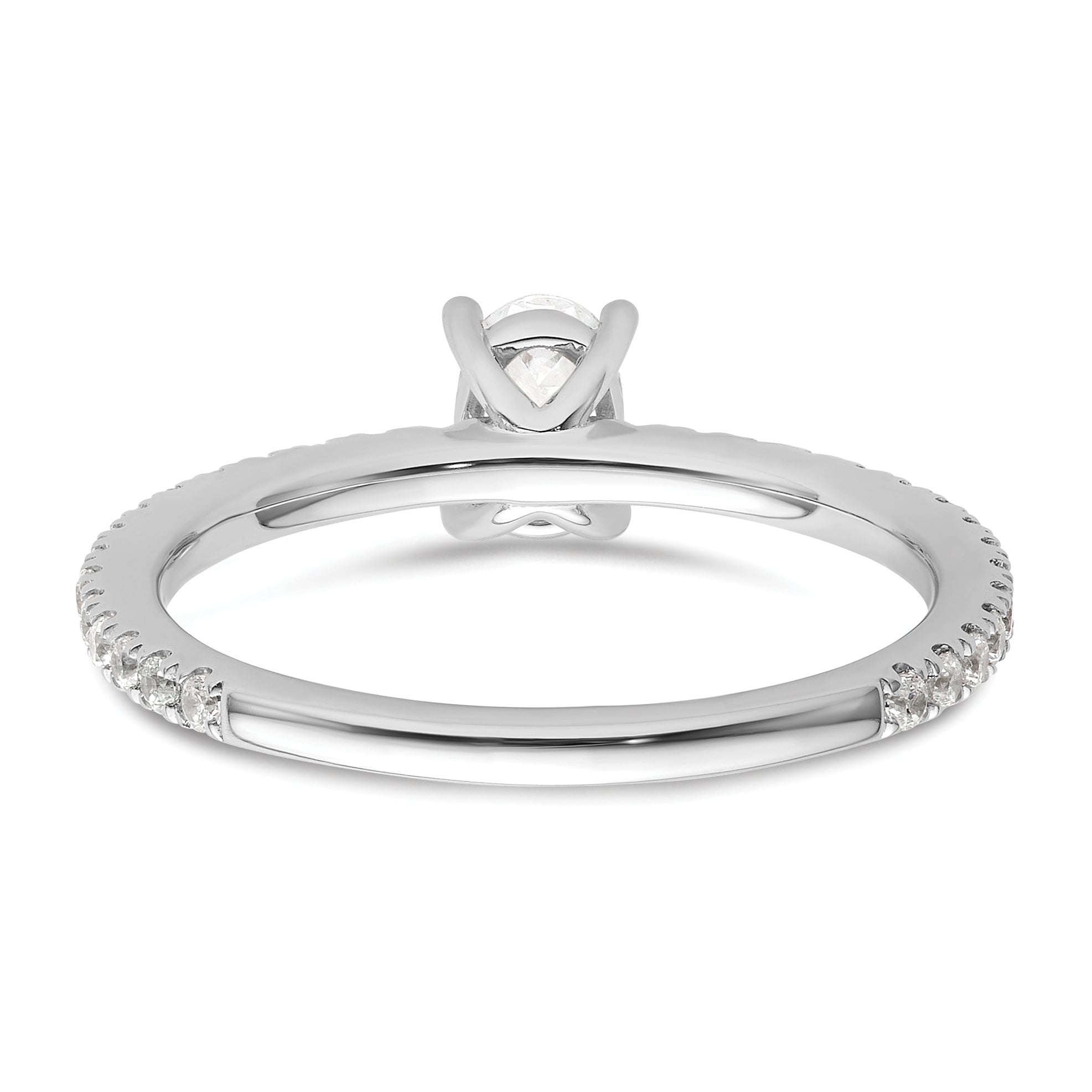 14K White Gold Lab Grown Diamond Shared Prong Complete Engagement Ring