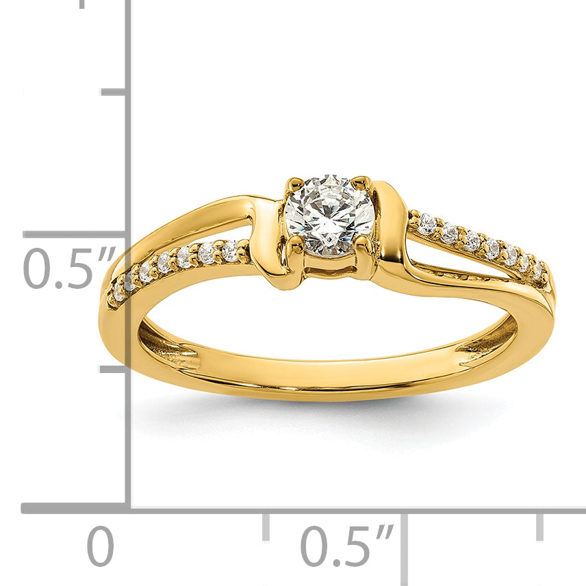 14K Lab Grown Diamond Complete Promise/Engagement Ring