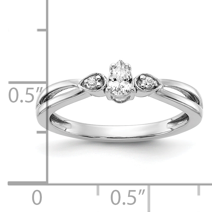 14K White Gold Lab Grown Diamond VS/SI GH, Complete Promise Ring