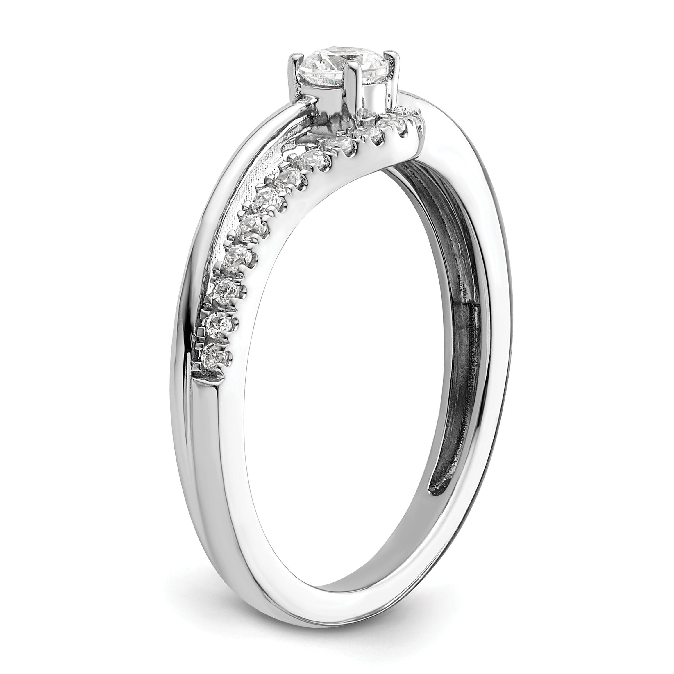 14K White Gold Lab Grown Diamond VS/SI GH, Complete Promise Ring