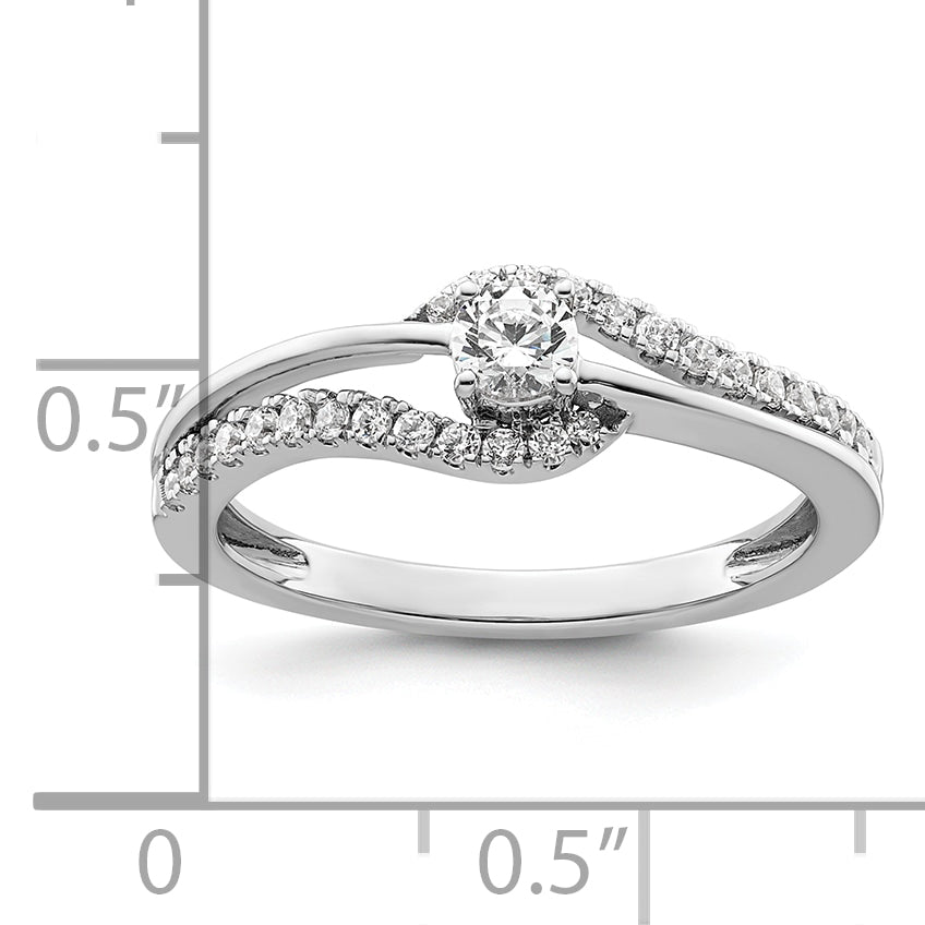 14K White Gold Lab Grown Diamond VS/SI GH, Complete Promise Ring