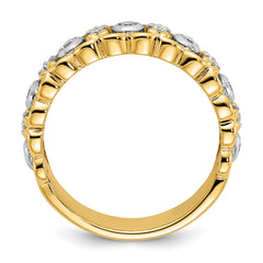 14K & White Rhodium Lab Grown Diamond VS/SI GH, Fancy Band