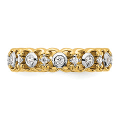 14K & White Rhodium Lab Grown Diamond VS/SI GH, Fancy Band