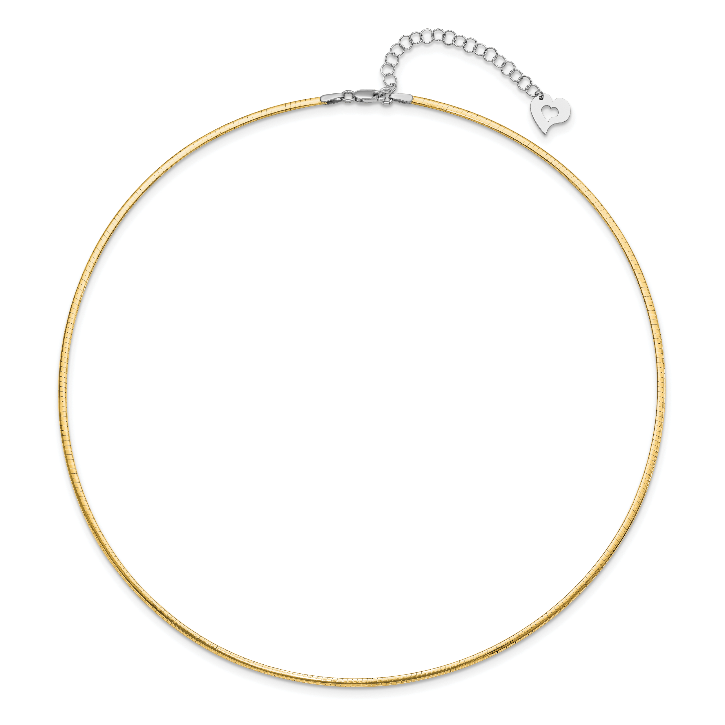14k Two-tone Reversible 2mm Omega Necklace Secondary image