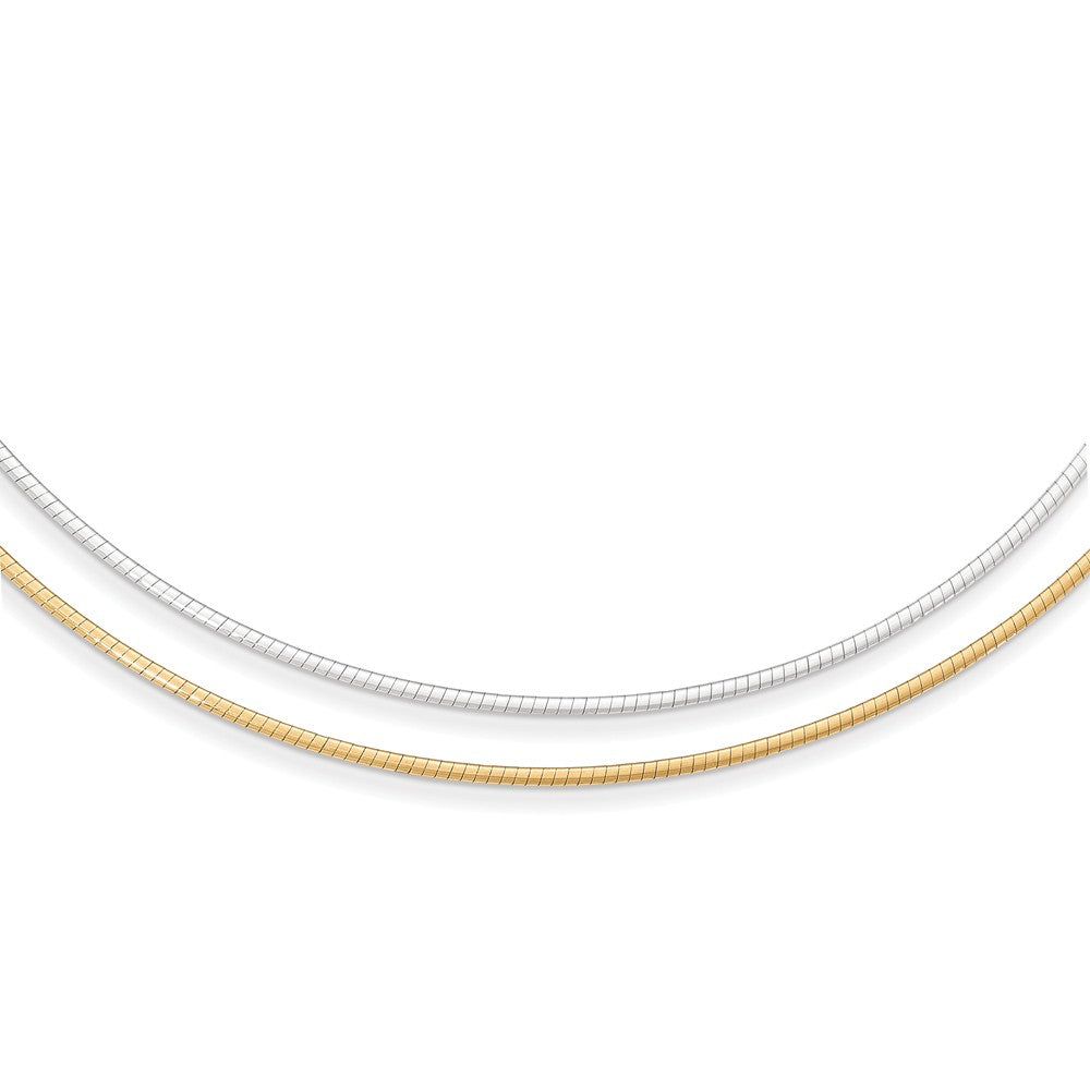 14K Two-tone Reversible 2mm Omega Necklace