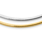14k Two-tone Lt Reversible 3mm Omega w/extender Necklace