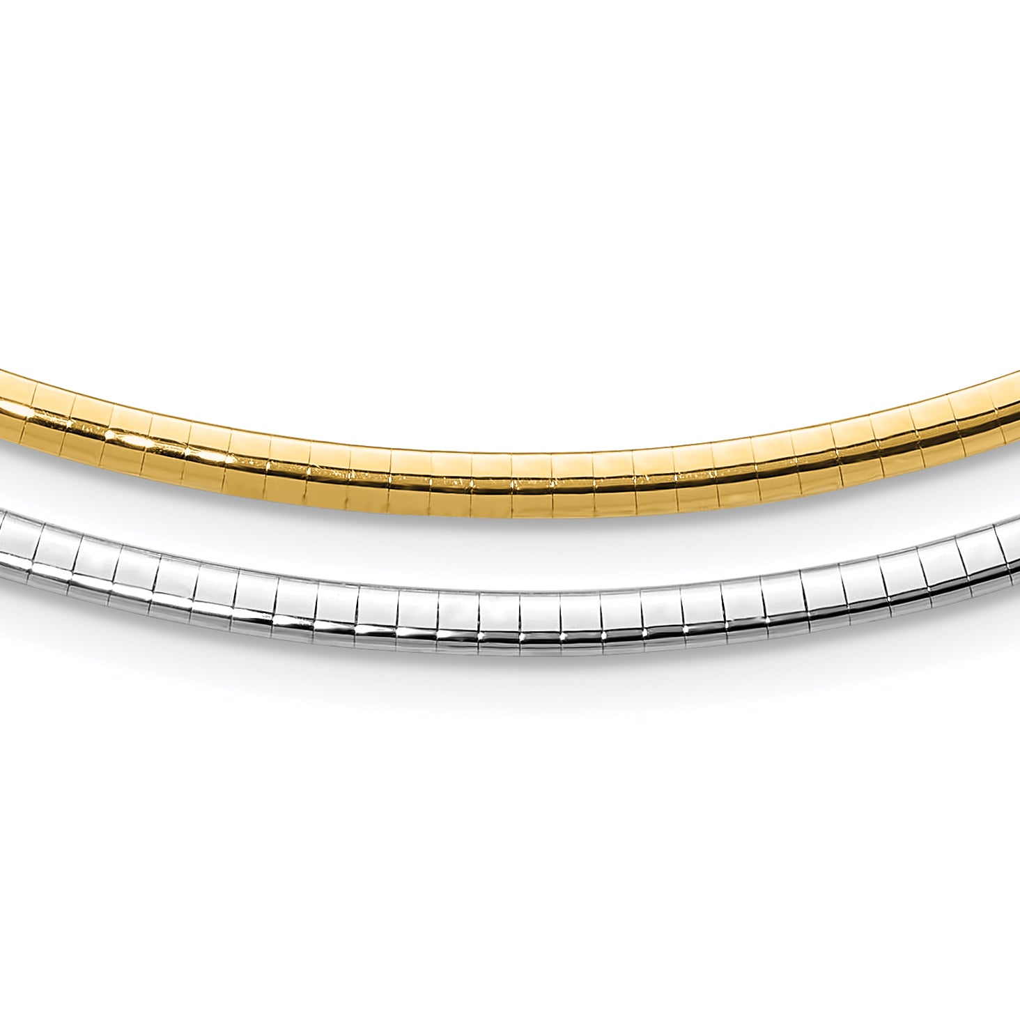 14k Two-tone Lt Reversible 3mm Omega w/extender Necklace Main image