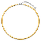 14k Two-tone Lt Reversible 4mm Omega w/extender Necklace