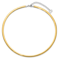 14k Two-tone Lt Reversible 4mm Omega w/extender Necklace