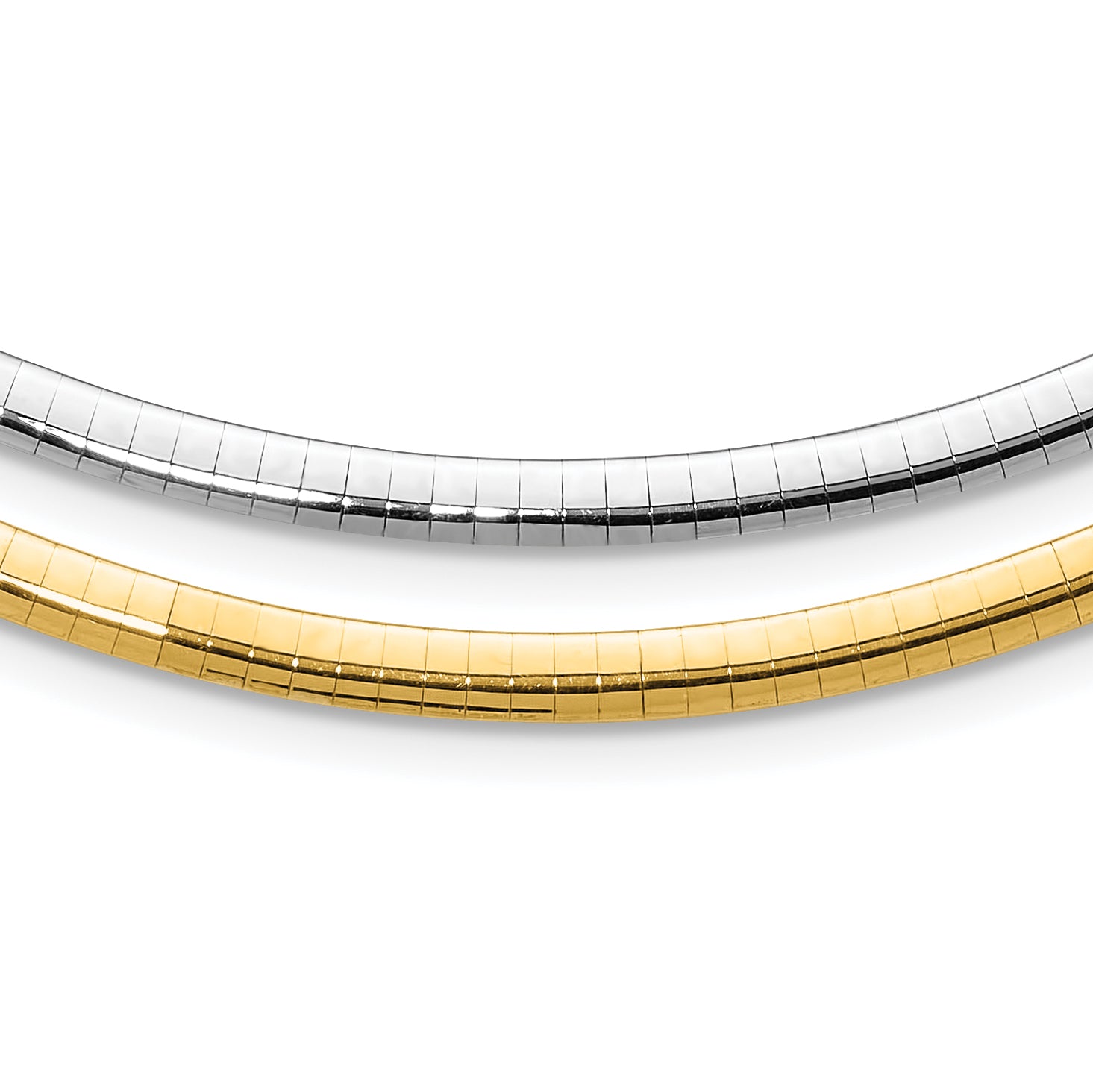 14k Two-tone Lt Reversible 4mm Omega w/extender Necklace Main image