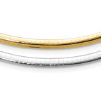 14k Two-tone Lt Reversible 4mm Omega w/extender Necklace