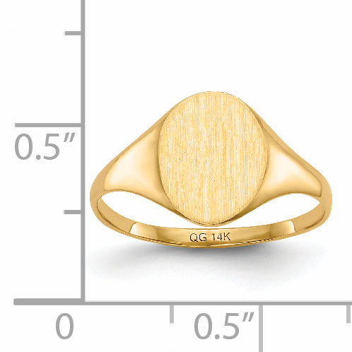 14k 10.0x8.5mm Closed Back Signet Ring