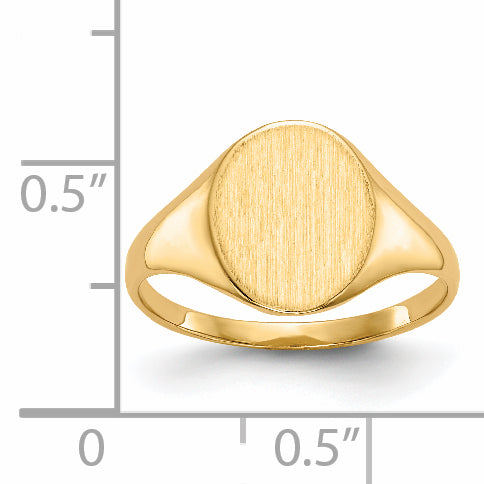 14k 11.0x9.5mm Closed Back Signet Ring