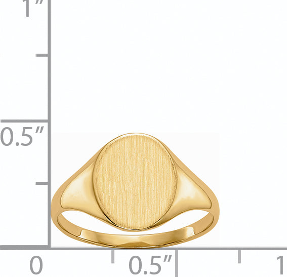 14k 11.0x9.5mm Closed Back Signet Ring