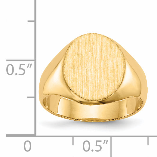 14k 12.5x11.0mm Closed Back Signet Ring