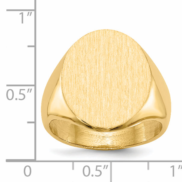 14k 20.5x16.0mm Closed Back Mens Signet Ring